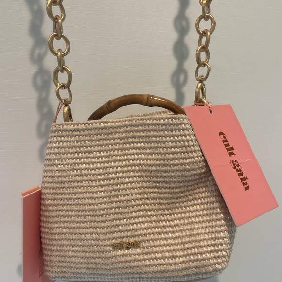 Cult Gaia Cream Mini Bag with Gold Chain - Picture 2 of 14